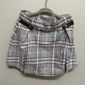 Janie and Jack Blue and Brown Plaid Skirt